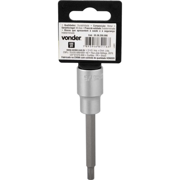 Encontraproduto.com.br - Soquete Multidentado Encaixe 1/2 6mm Longo CRV Vonder