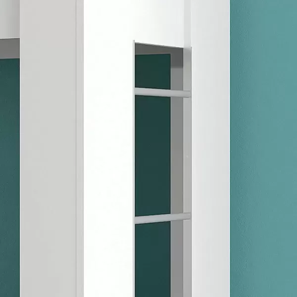 Encontraproduto.com.br - Treliche Solteiro com Baú e Prateleiras Branco