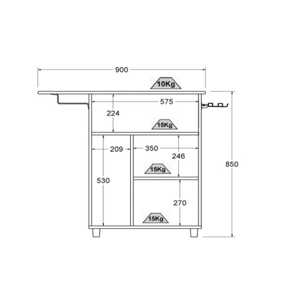 Encontraproduto.com.br - Tábua de Passar Ditália 1 Porta MP-80 Branco/Preto