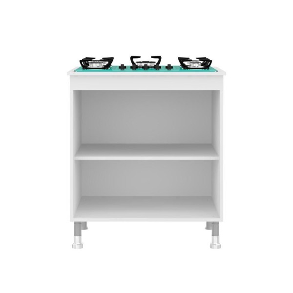 Encontraproduto.com.br - Balcão Cooktop Ditália 2 Portas BA-115 Branco