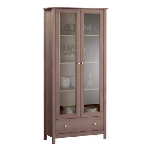 Encontraproduto.com.br - Cristaleira 2 Portas 1 Gaveta Ditália E-954 Branco