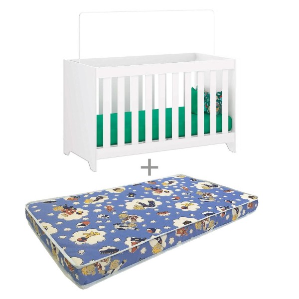 Encontraproduto.com.br - Berço Com Colchão Ditália Multifuncional 3x1 BBI-51 Branco