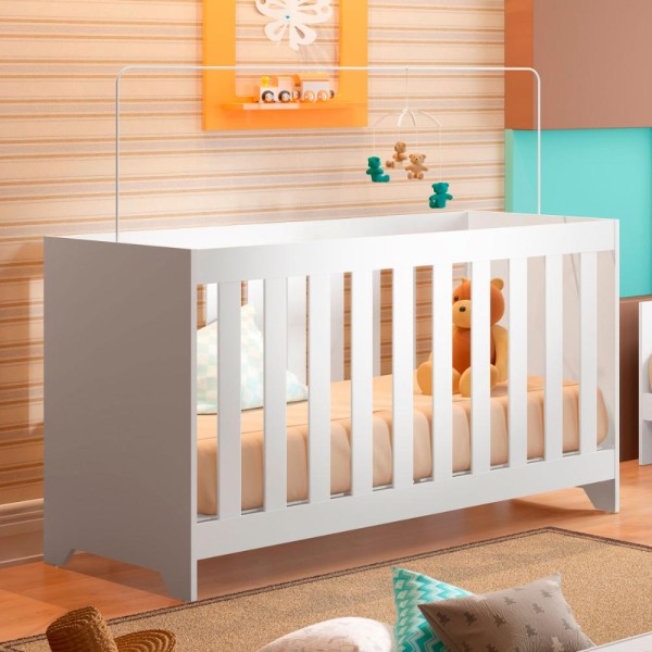 Encontraproduto.com.br - Berço Com Colchão Ditália Multifuncional 3x1 BBI-51 Branco