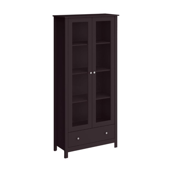Encontraproduto.com.br - Cristaleira Ditália 2 Portas 1 Gaveta E-954 Preto