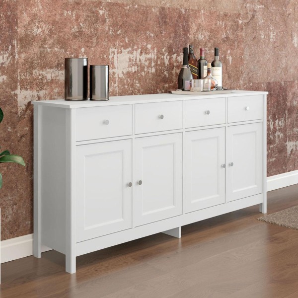 Encontraproduto.com.br - Cristaleira + Aparador Buffet Ditália E-954 + R-626 Branco