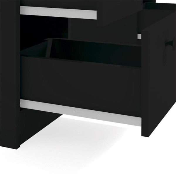 Encontraproduto.com.br - Mesa De Escritório Ditália 7 Gavetas Pe-100 Preta