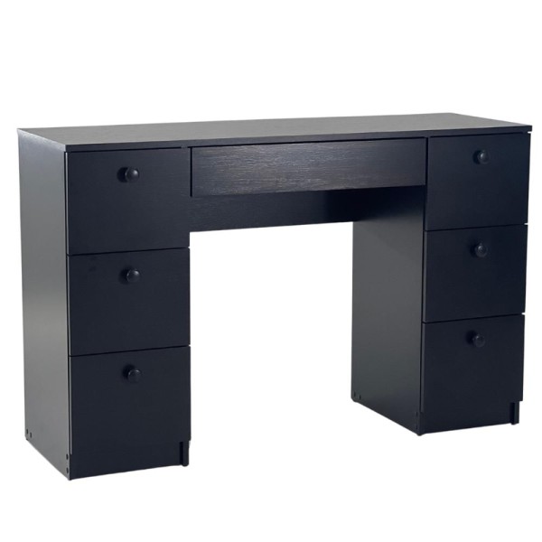 Encontraproduto.com.br - Mesa De Escritório Ditália 7 Gavetas Pe-100 Preta