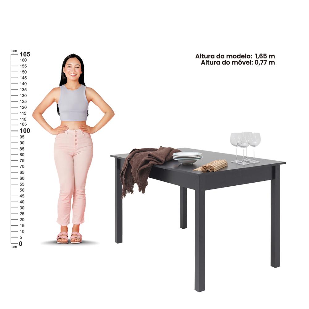 Encontraproduto.com.br - Mesa De Jantar Ditália Com 4 Cadeiras Ja-225 Cor:preto Preto