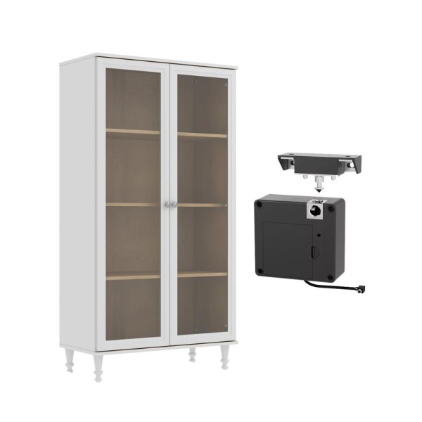 Encontraproduto.com.br - Cristaleira Ditália 2 Portas Com Trava Invisível E-957 Branca