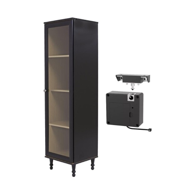 Encontraproduto.com.br - Cristaleira Ditália 1 Porta com Trava Invisível E-963 Preta