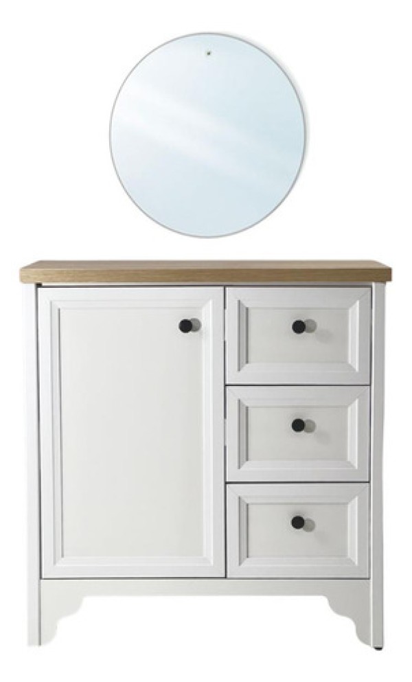 Gabinete Armário Banheiro Ditália C/tampo+espelho Bn-05 Branco