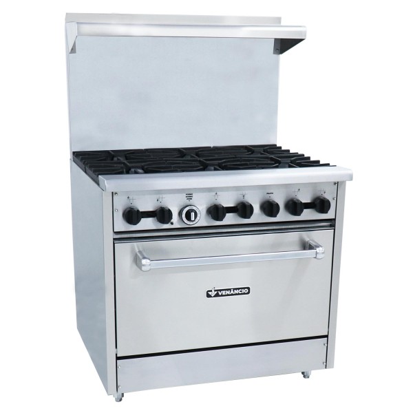 Encontraproduto.com.br - Fogão Americano Com Forno Venâncio Fa6f 6 Bocas Varimaq