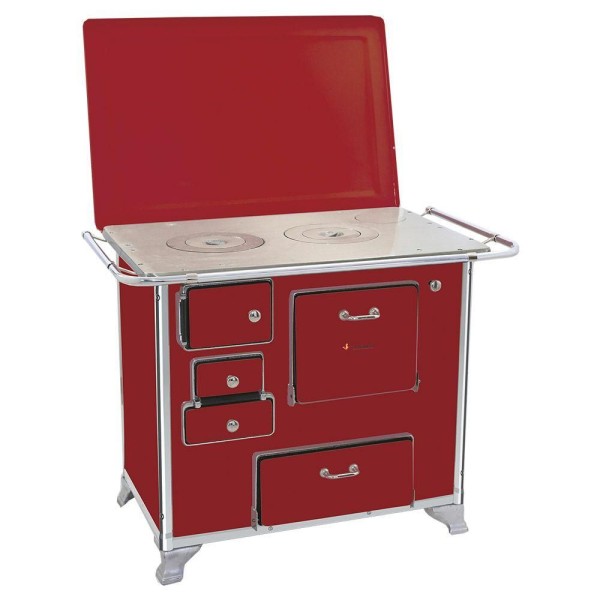 Encontraproduto.com.br - Fogão A Lenha Venâncio 01 Gabinete Com Tampa Vermelho Intenso 1gdtvr