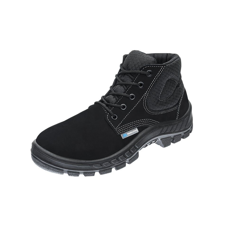Encontraproduto.com.br - Bota de Couro com Cadarço  Preta Nº 38 Marluvas