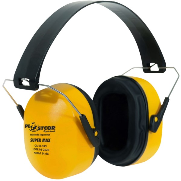 Encontraproduto.com.br - Protetor Auditivo Tipo Concha Super Max cor Amarelo CA 41.949