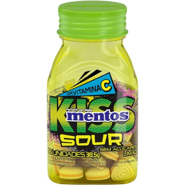Encontraproduto.com.br - Pastilha Mentos Kiss Sour Limão 38,5g