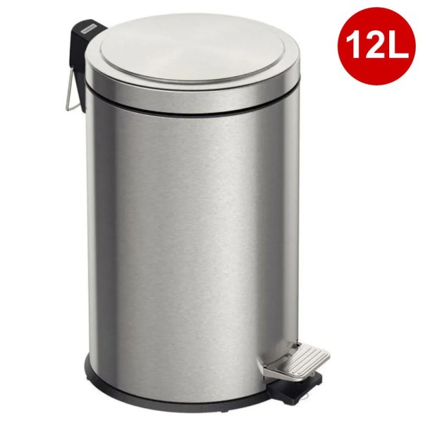 Lixeira Inox 12 Litros Redonda com Pedal e Balde Tramontina Brasil com Acabamento Scotch Brite