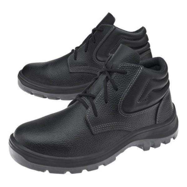 Encontraproduto.com.br - Bota Vulcaflex de Segurança Preta Bico de Plástico Com Cadarço N38 CA43335