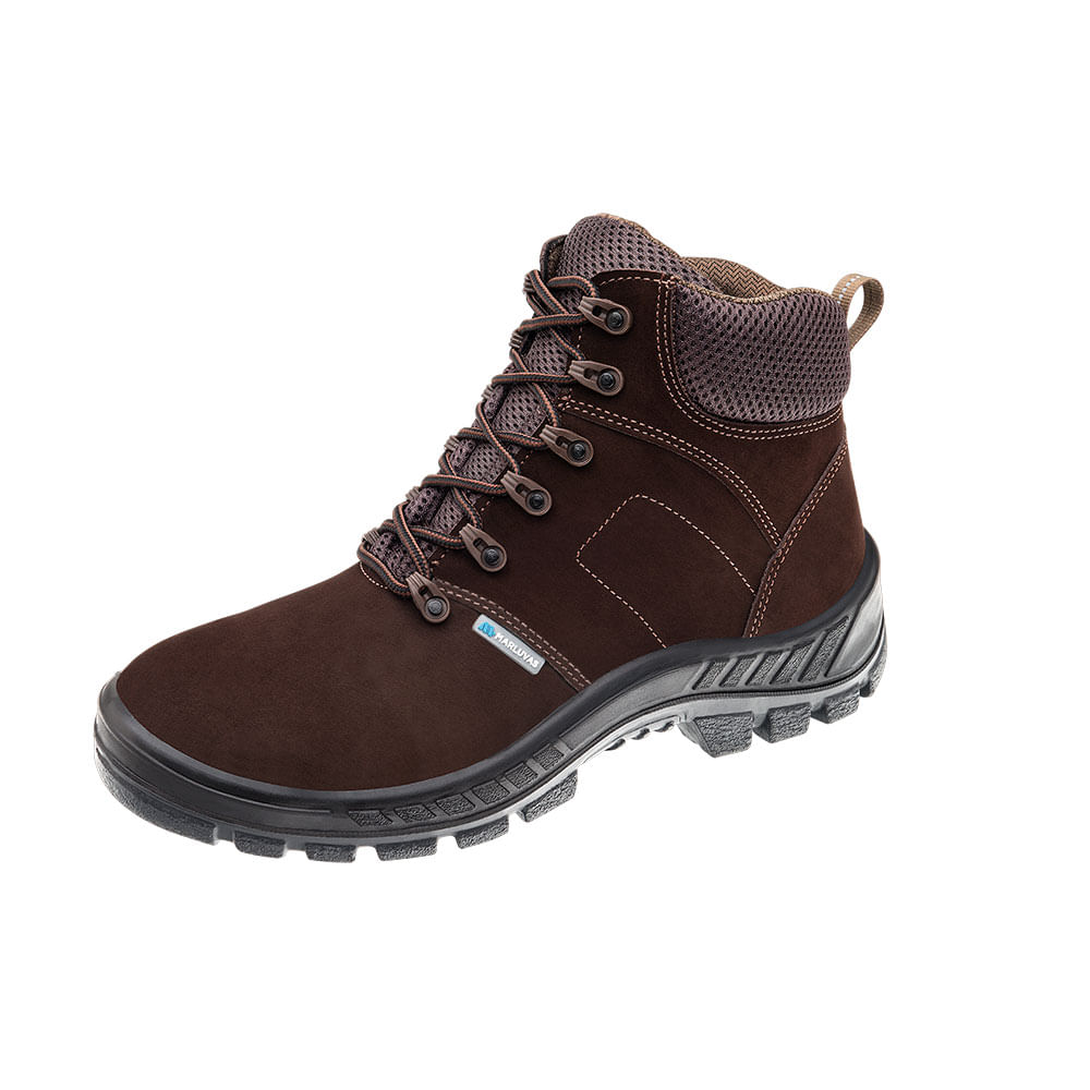 Encontraproduto.com.br - Bota Marluvas Camurça Bico Plástico Com Cadarço Café CA45611 Nº40