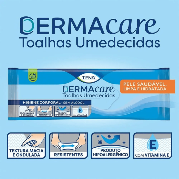 Encontraproduto.com.br - Toalha Umedecida Tena Dermacare Adulto 120 toalhas