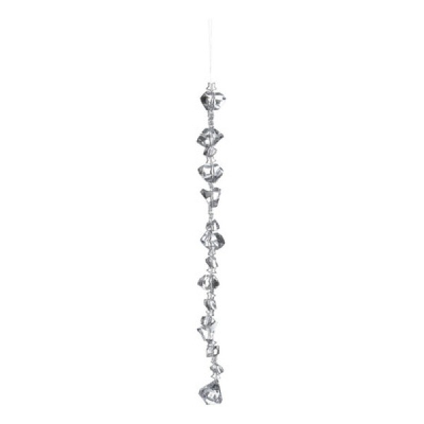 Encontraproduto.com.br - Enfeite Natal Pingente Cristal 30cm Transparente Florarte