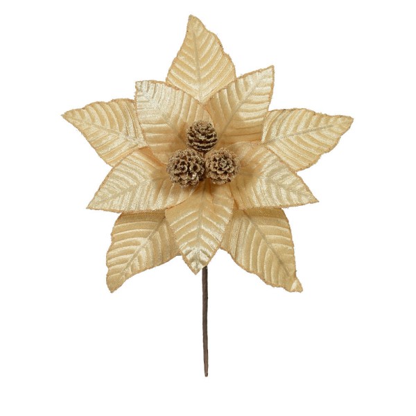 Encontraproduto.com.br - H.BICO PAPAGAIO NATAL AVELUDADO C/PINHA (CHAMPANHE) 26cm