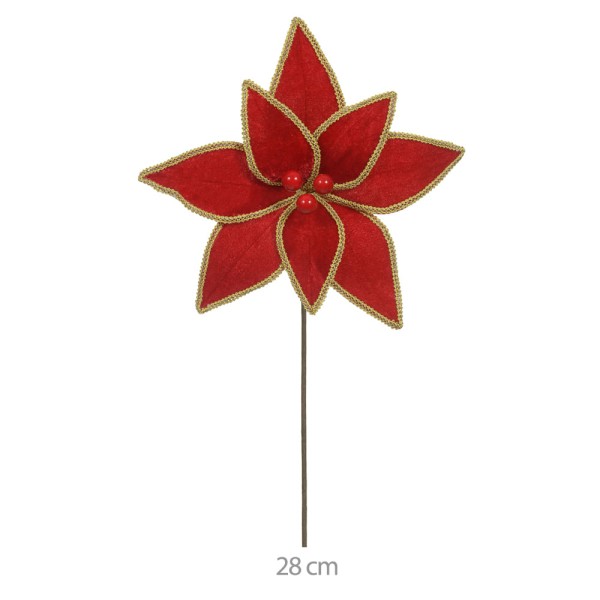 Haste Bico Papagaio Natal Aveludado 28cm Vermelho Florarte
