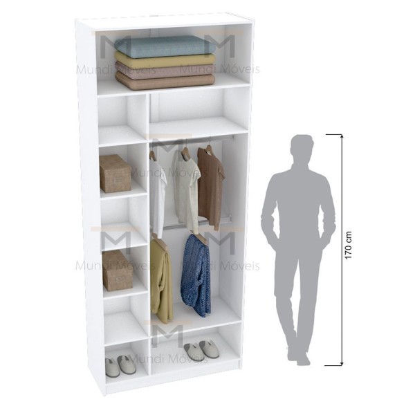 Encontraproduto.com.br - MÓDULO CLOSET COLMEIA CABIDEIRO DUPLO + NICHOS M526.B