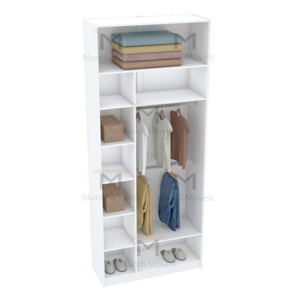 Encontraproduto.com.br - MÓDULO CLOSET COLMEIA CABIDEIRO DUPLO + NICHOS M526.B