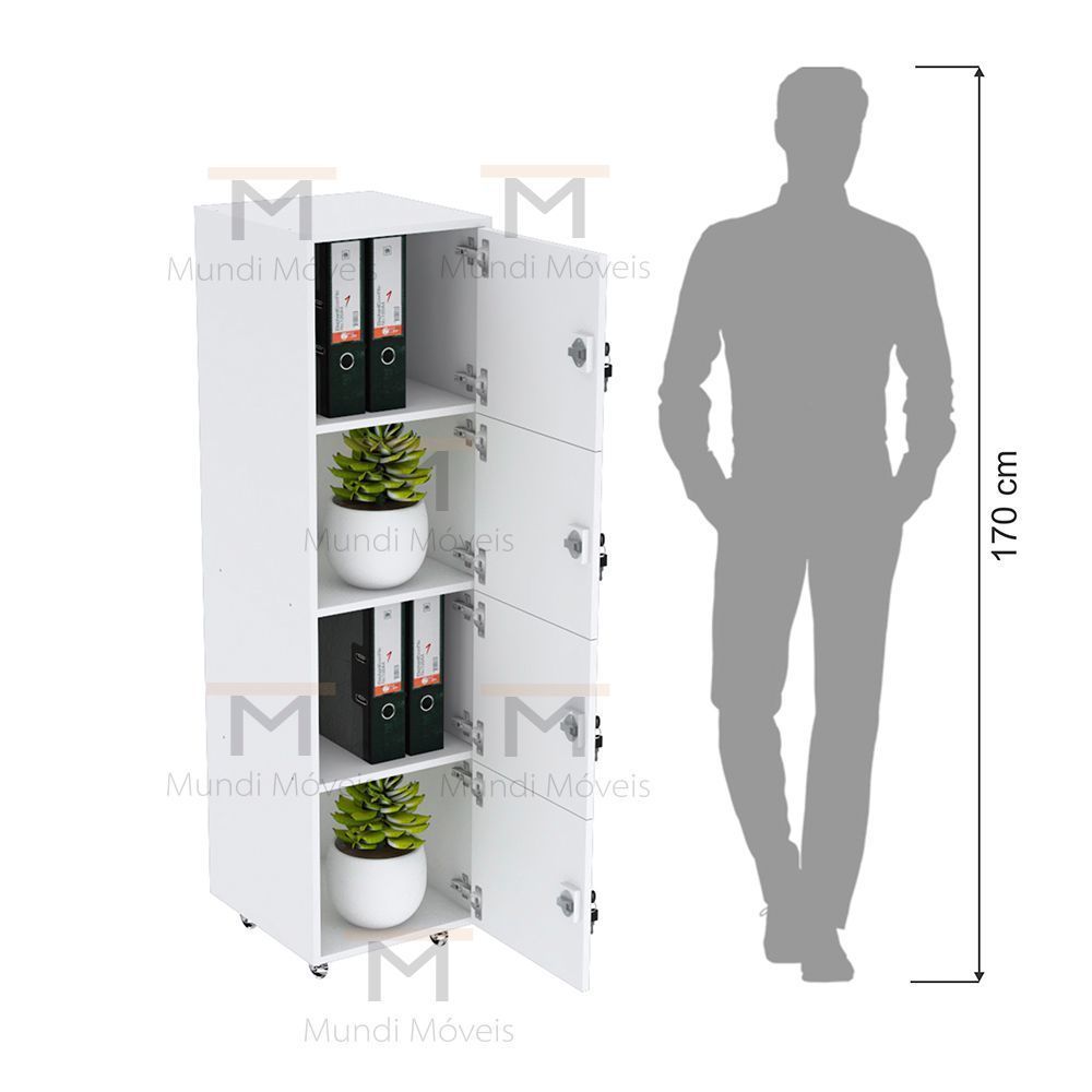 Encontraproduto.com.br - ESCANINHO 4 PORTAS COM RODIZIOS M532.B