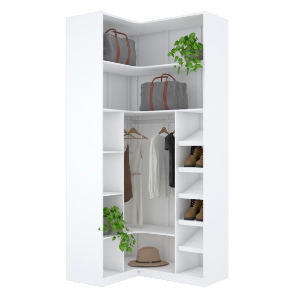 Encontraproduto.com.br - ARMÁRIO DE CANTO COM SAPATEIRA A 2,50 M549.B (CASA, CLOSET)