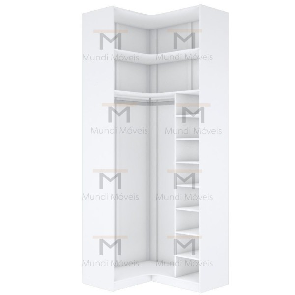 Encontraproduto.com.br - ARMÁRIO DE CANTO MÓDULO CLOSET COM NICHOS E CABIDEIRO M566.B
