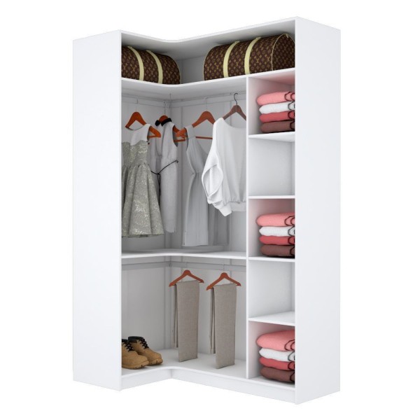 Encontraproduto.com.br - MÓDULO M596.B CANTO CAB. DUPLO, NICHOS 100% MDF (CLOSET, COMÉRCIO)