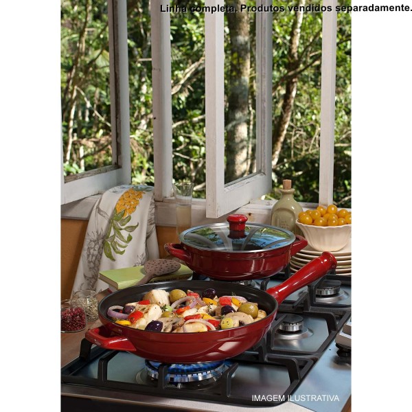 Encontraproduto.com.br - Caçarola de Cerâmica Duo Buffet Ceraflame 28 cm 2,5 Litros Pomodoro