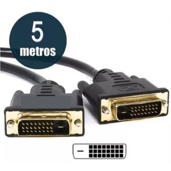 Encontraproduto.com.br - Cabo Dvi Macho Para Dvi Macho 5 Metros Conexao Digital