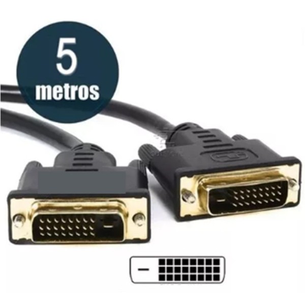 Encontraproduto.com.br - Cabo Dvi Macho Para Dvi Macho 5 Metros Conexao Digital