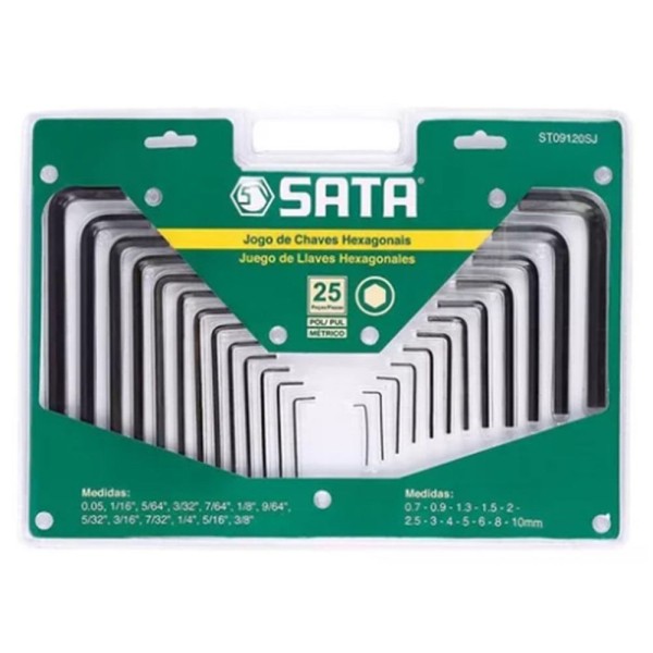 Encontraproduto.com.br - Ferramenta Sata Allen 25 Peças: Jogo Chave Hexagonal