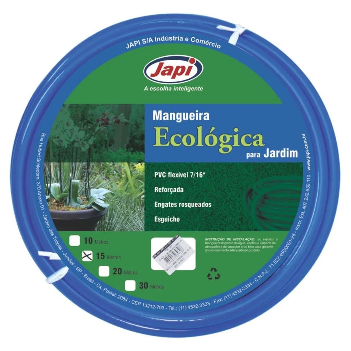 Conjunto Mangueira Para Jardim Azul 10mt Japi