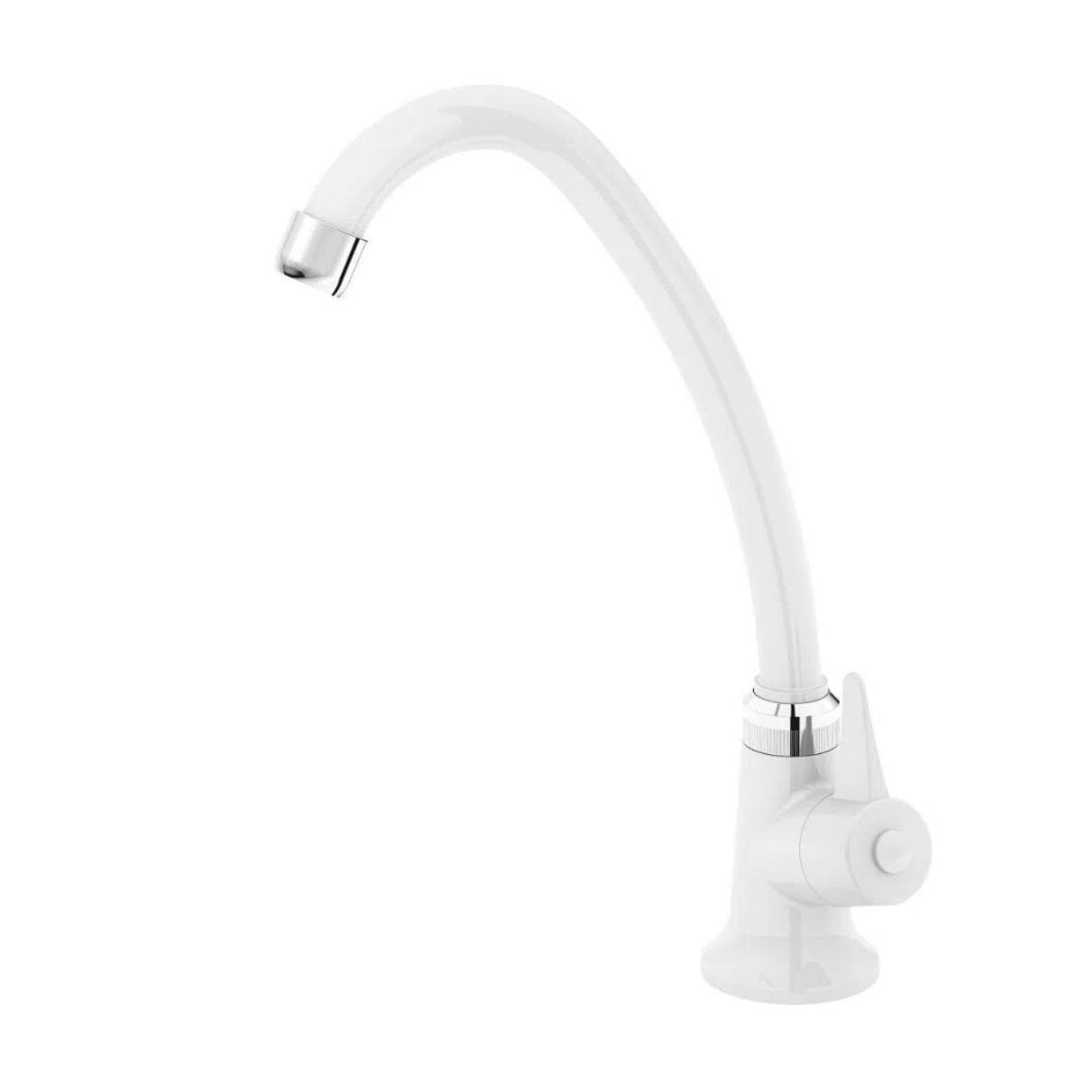 Torneira Cozinha Bica Móvel Mesa Abs Branca 1/4volt Dn15 Japi