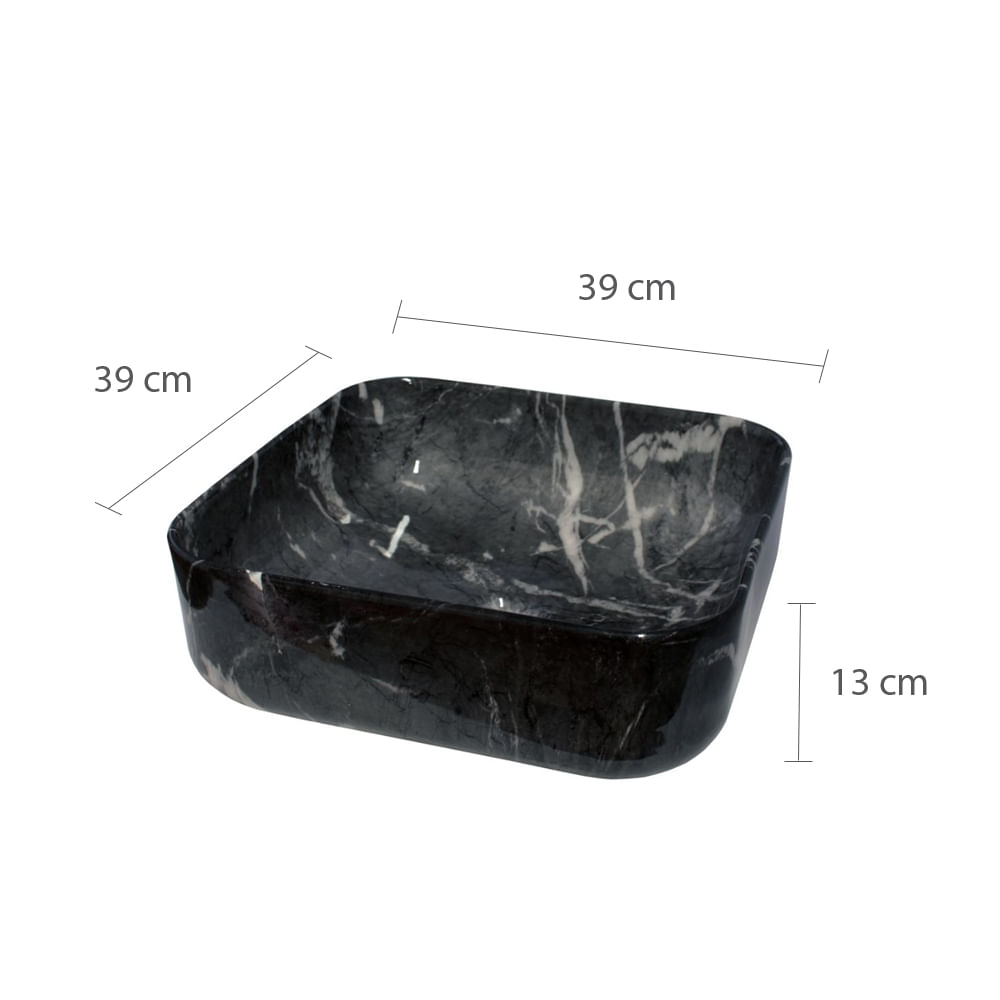 Encontraproduto.com.br - Cuba De Apoio Sottile Quadrada Nero Japi Astra