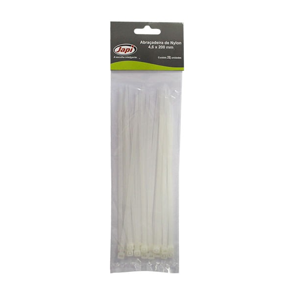 Encontraproduto.com.br - Abraçadeira Nylon Branco  4,6x300mm C/ 20UN - JAPI