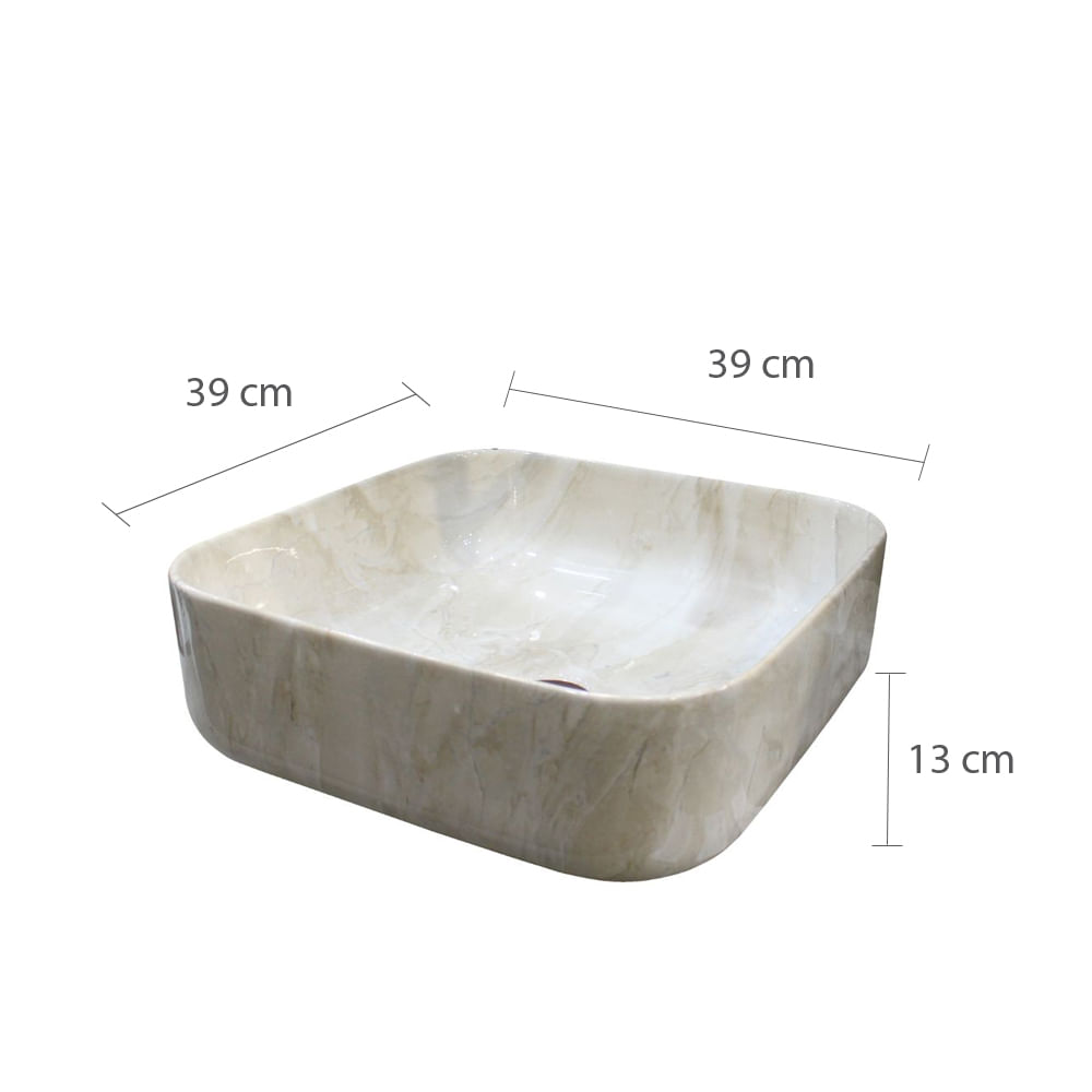 Encontraproduto.com.br - Cuba Apoio Sottile Quadrada Travertino Japi Astra