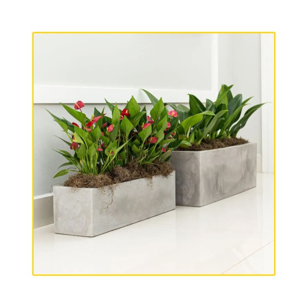 Encontraproduto.com.br - Cachepot Floreira Flat 67cm Cimento JFQFCQ67 - Japi
