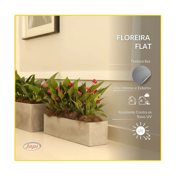 Encontraproduto.com.br - Cachepot Floreira Flat 67cm Cimento JFQFCQ67 - Japi