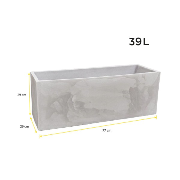 Encontraproduto.com.br - Cachepot Floreira Flat 67cm Cimento JFQFCQ67 - Japi