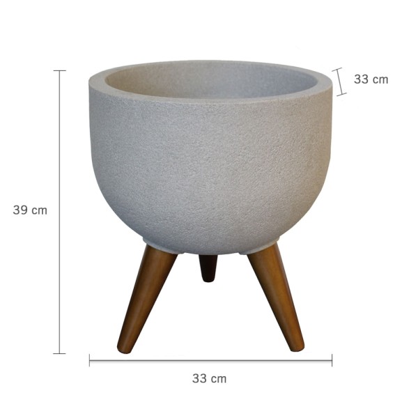 Encontraproduto.com.br - Vaso Redondo Decore 33 Cimento - JAPI