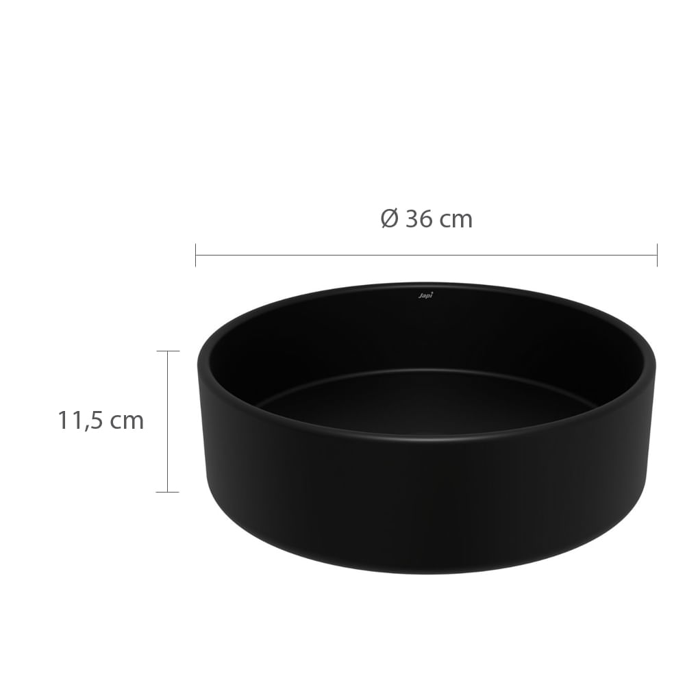 Encontraproduto.com.br - Cuba Apoio Sottile Redonda Preto Fosco Japi Astra
