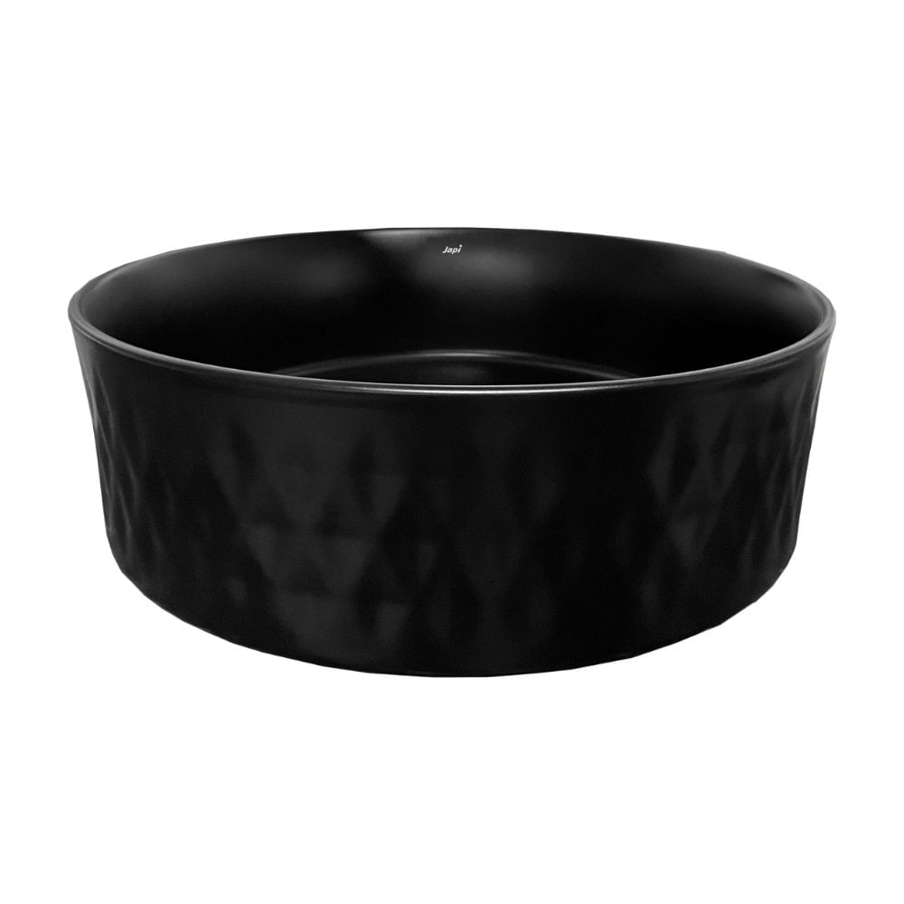 Encontraproduto.com.br - Cuba De Apoio Solo Redonda Preto Fosco Japi Astra