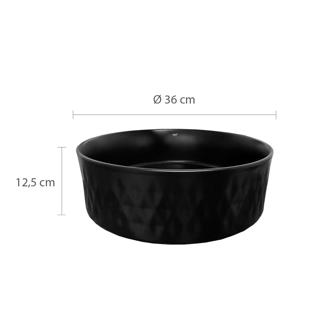 Encontraproduto.com.br - Cuba De Apoio Solo Redonda Preto Fosco Japi Astra