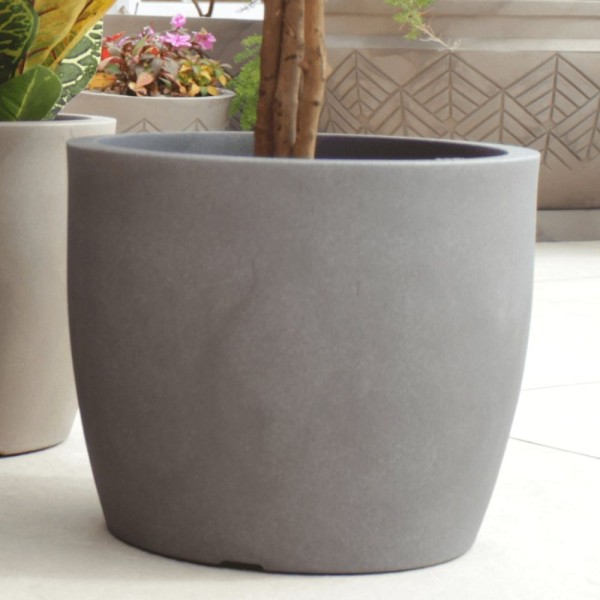 Encontraproduto.com.br - Vaso Liso Redondo 42 Japi Preto Ardosia